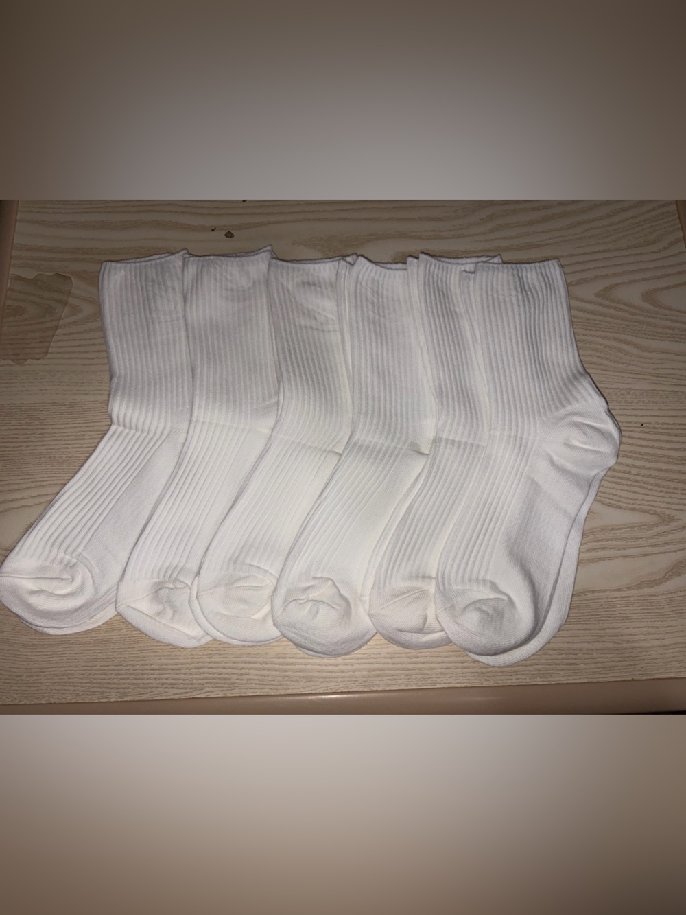 Amazon Women's White Ribbed Crew Socks - Pack of 6